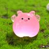 Figurine Luminous Miniature Funny Ghost Pig Rabbit Animals Micro Landscape Ornaments For Halloween Decorations Home Desk Decor
