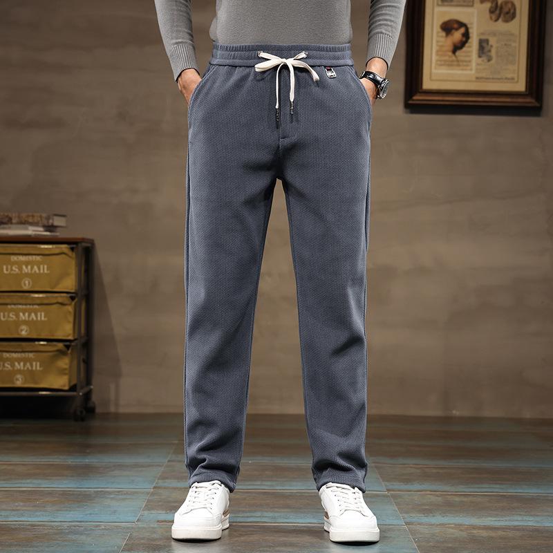 Премиальные мужские ветрозащитные брюки из норкового бархата на весну и осень