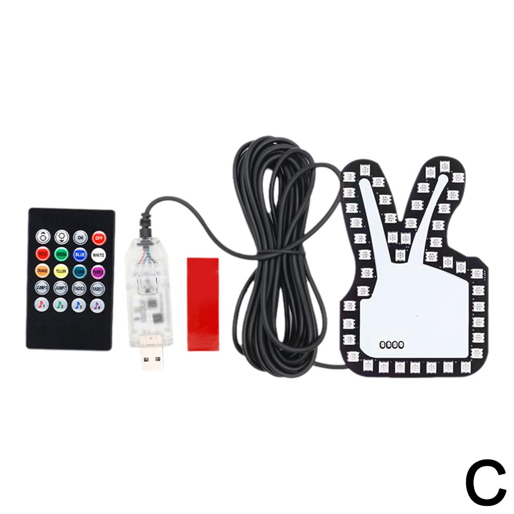 Жест рукой свет для автомобиля, светодиодный указательный знак на заднее стекло автомобиля, указательный указательный знак с пультом дистанционного управления, автомобильные аксессуары для дорожной ярости