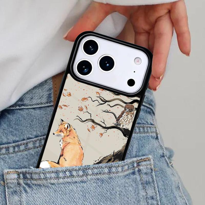 Милый Животный Лис Мягкий Чехол для Телефона для iPhone 16e 15 14 13 12 17 Pro Max Plus Air 17pro Чехол Coque
