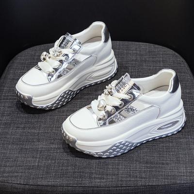 Кожаные полые кроссовки «папины» женские лето 2025 новая мода легкие с внутренней платформой повседневные спортивные туфли сандалии на платформе