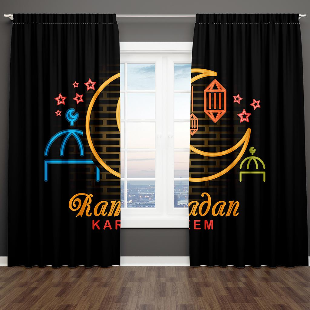 2 шт. золотые светлые роскошные темно-красные шторы на окна Рамадан Карим для детей, спальни, гостиной, ванной комнаты, кухни, двери, домашнего декора