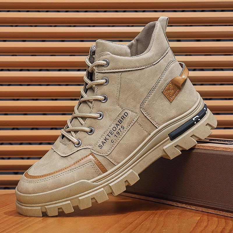 Весна 2025 г. Мужские ботинки Martin в британском стиле — модная корейская обувь для походов