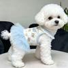 Blue Color Teddy Dog Skirt Cute Style Princess Dress New Summer Dog Dress  for Small Dogs