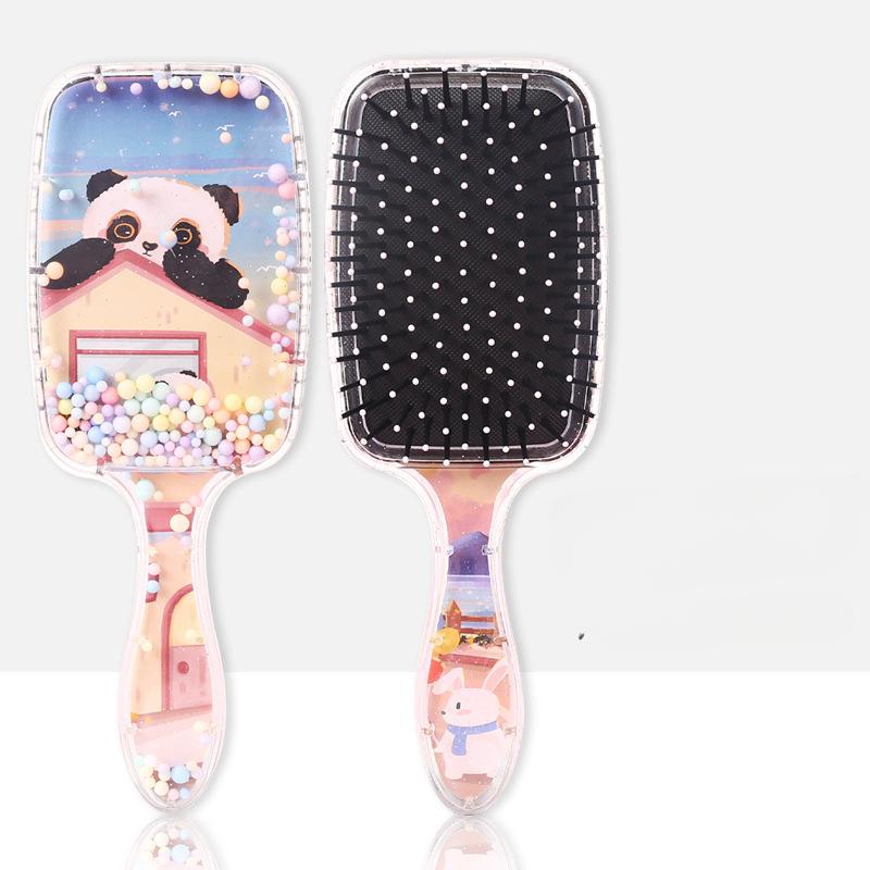 Kawaii щетка для волос для маленьких девочек, расческа для волос с милыми животными, пандой, единорогом для детей, массажная расческа на воздушной подушке, инструмент для ухода за волосами для девочек