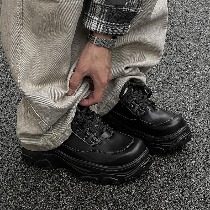 Нишевый дизайн ins Интернет знаменитости папы обувь уличные туфли на платформе хлеб универсальные большие кожаные туфли 13062-Q