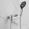 Brass Bathtub Shower Faucet Set Bathroom Single Handle Wall Mounted Bath Tub Mixer Tap with Handshower and Swivel Spout