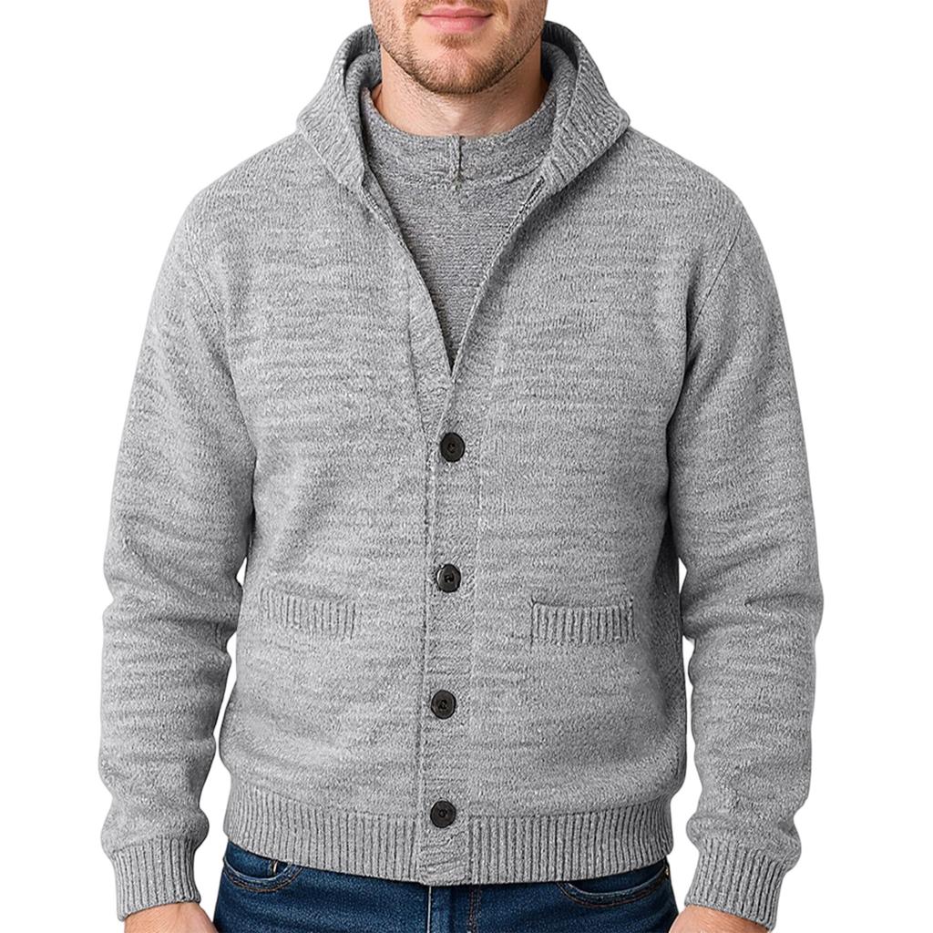 Мужской кардиган на пуговицах, винтажный модный свитер