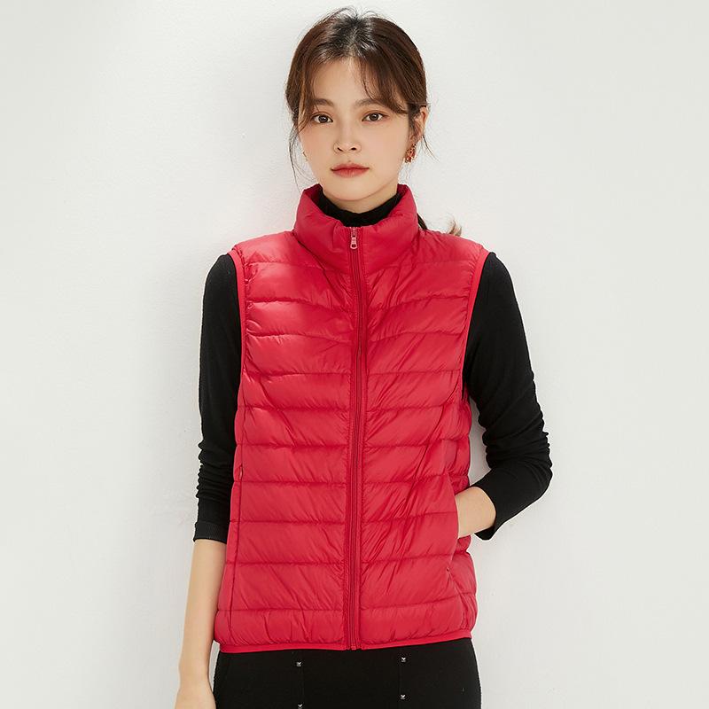 Autumn and winter light down vest stand-up collar vest short vest down jacket women's vest vest vest vest