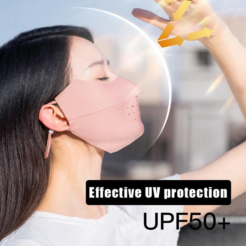 Маска для лица Ice Silk, защита от ультрафиолета, летняя регулируемая дышащая маска для мужчин и женщин, для бега на открытом воздухе, для велоспорта, спортивная маска