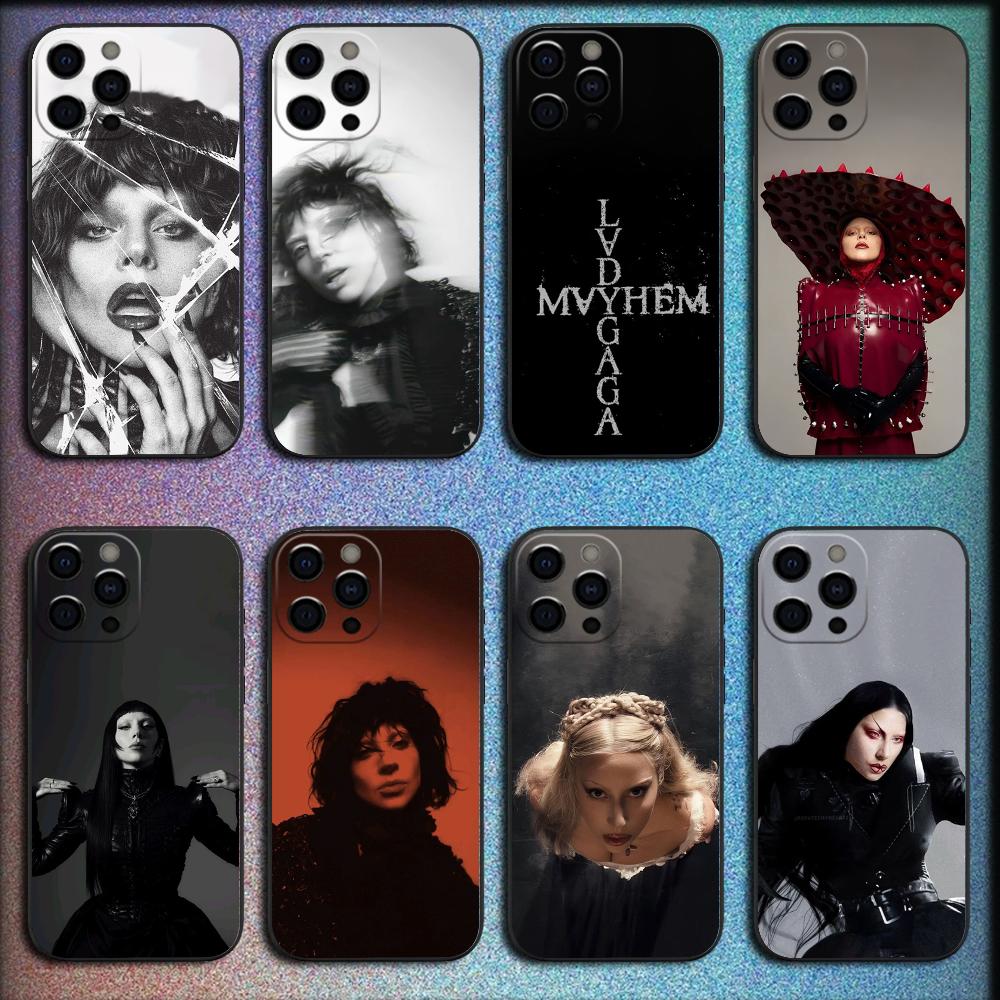 L-LADY GAGA MAYHEM Phone Case For iPhone 16,15,14,13,12,11,Pro,X,XS,Max,XR,Plus,Mini Soft Black Cover