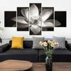 5Pcs White Lotus Flower Floral Modern Decor Canvas Wall Art HD Print Abstract Pictures Paintings Room Decor 5 Pieces Poster