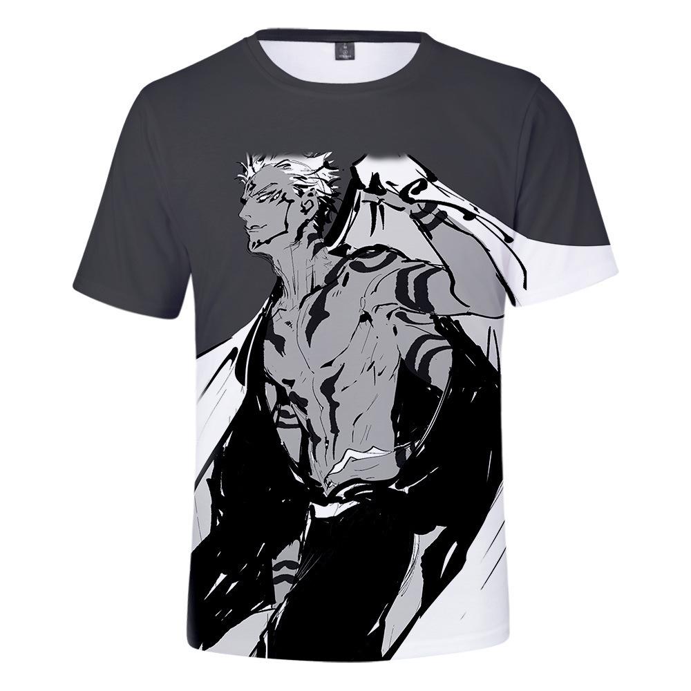 Футболка Jujutsu Kaisen Годжо Сатору для фанатов аниме, Стильные мультяшные топы, Удобная полиэстеровая ткань, Повседневная уличная одежда
