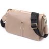 Leather Women's Bag with Metal Decoration In the Middle Vintage 22609 Beige