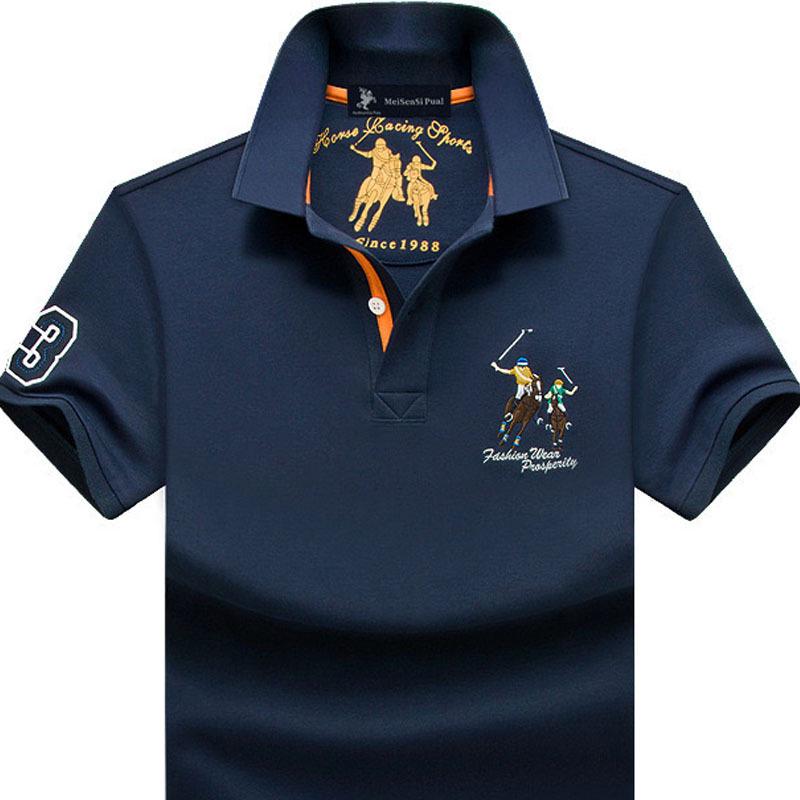 Премиальная мужская оригинальная рубашка-поло Paul - Короткий рукав, Летний отложной воротник, 100% хлопок, Доступны большие размеры