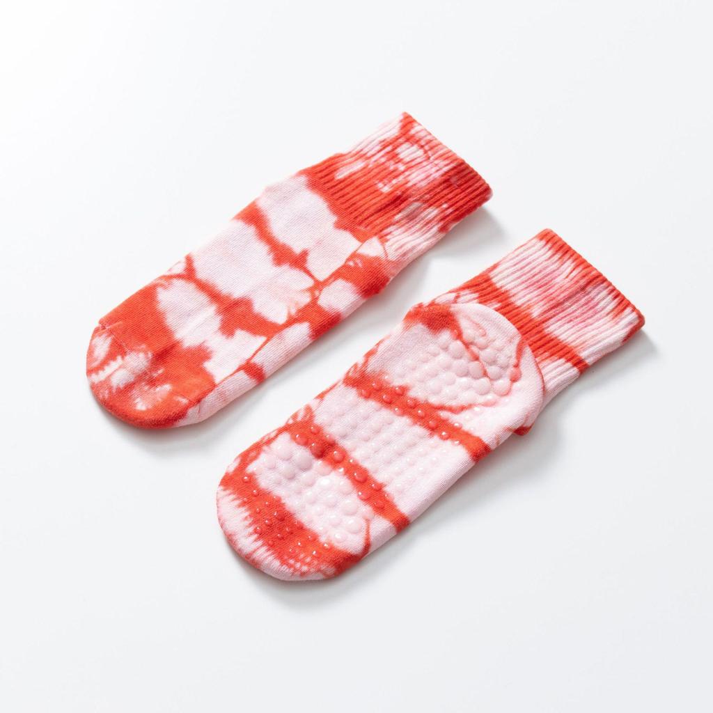 Женские нескользящие махровые носки для йоги с принтом тай-дай — теплые, впитывающие пот, всесезонный спортивный дизайн