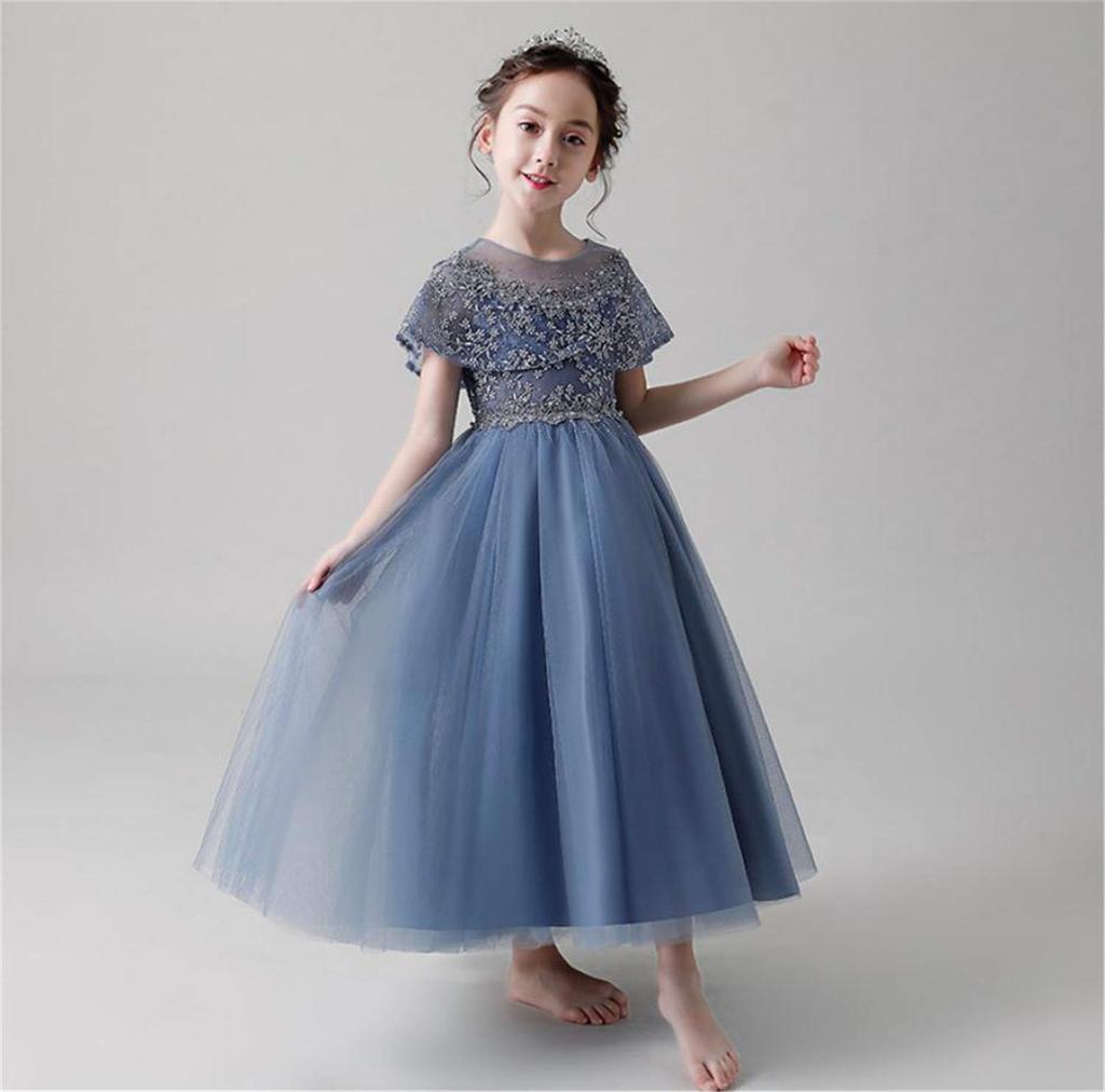 VIISEN Piano Recital Concert Junior Formal Wedding Birthday Bridesmaid Elegant Embroidered Size Size Children's Dress, Kids' Dress, Girls' Dress,