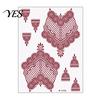 Temporary Tattoo Stickers Red Henna Kit, Waterproof Tattoos Stickers, Easy Apply for Women Wedding Party Festival Decorations Non-irritating