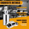 Universal Joint Socket Set, 1/4” 3/8” 1/2” Drive Swivel Socket Adapter Set, Premium Chrome Vanadium Steel Universal Joint Socket