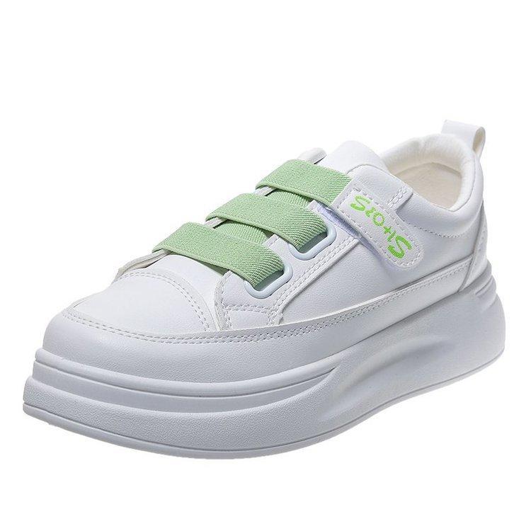 Velcro Little White Shoes Women's Versatile 2025 Spring and Summer New Women's Shoes Street Shot Thick-soled Leather Single Shoes Flat-soled Women'