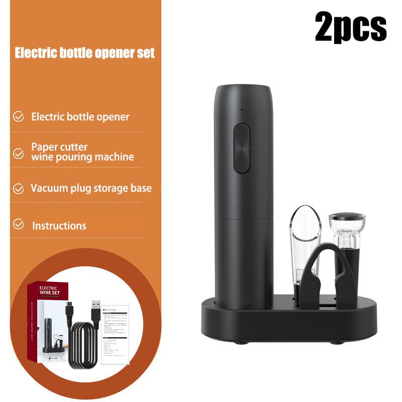 Электрическая открывалка для бутылок, набор для вина, водитель, автоматическая электрическая открывалка для бутылок с зарядным устройством, для любителей вина, кухня