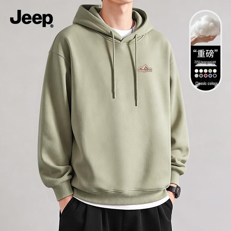 Jeep Мужская толстовка с капюшоном свободного кроя, из плотного материала