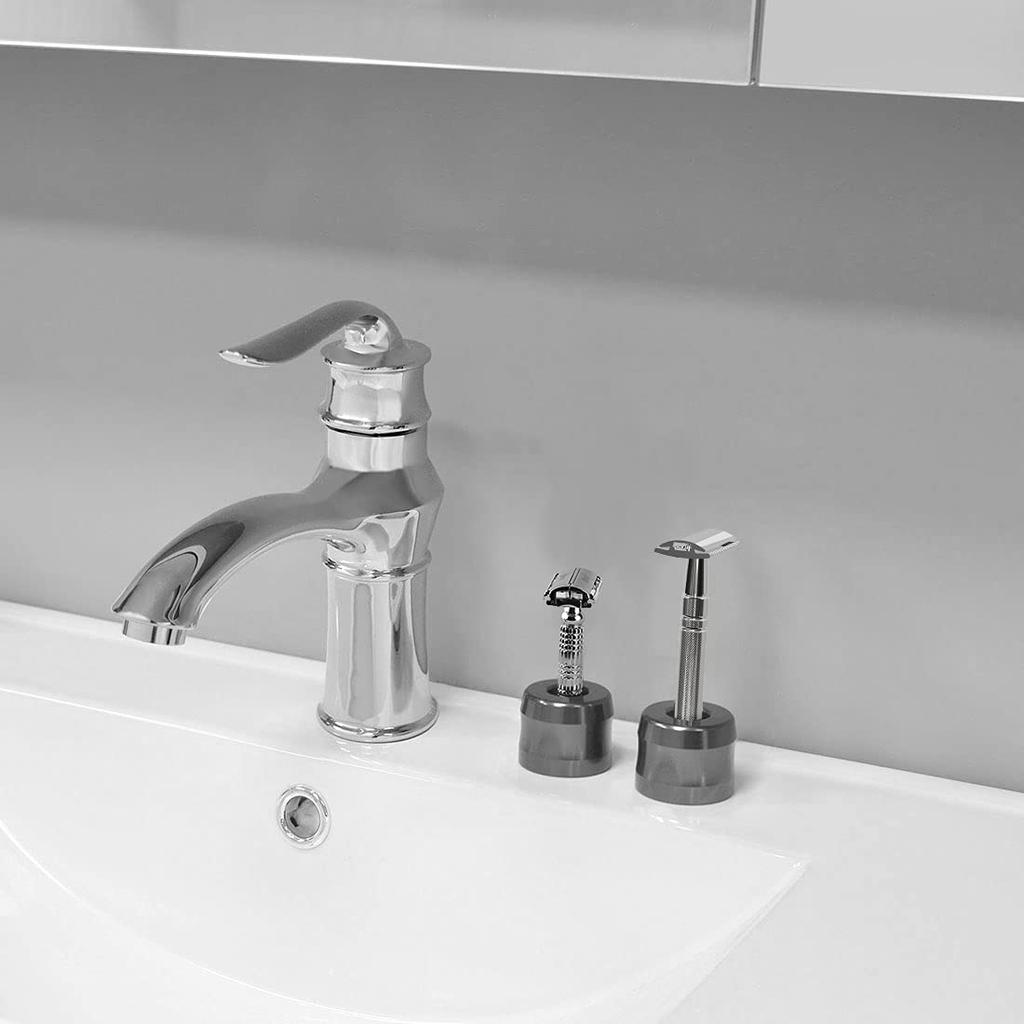 Linkidea Safety Razor 2 Opening Shaving Stand for Men for Bathroom Compatible with Gillette SkinGuard Stand, Pack, 0.7" (18.5mm) Diameter,