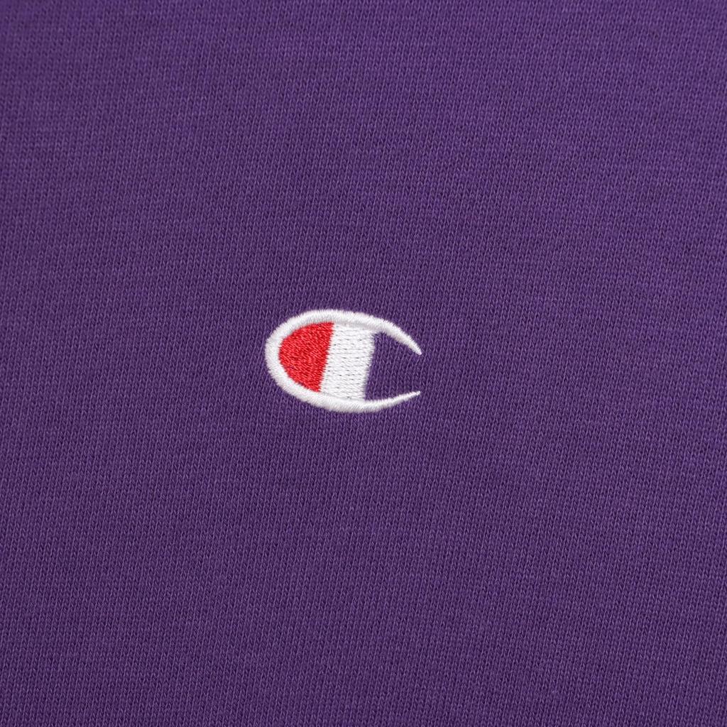 Champion Long Sleeve Fleece Hoodie with Embroidered Deep Size Men's Logo, Purple, C3-Y136L