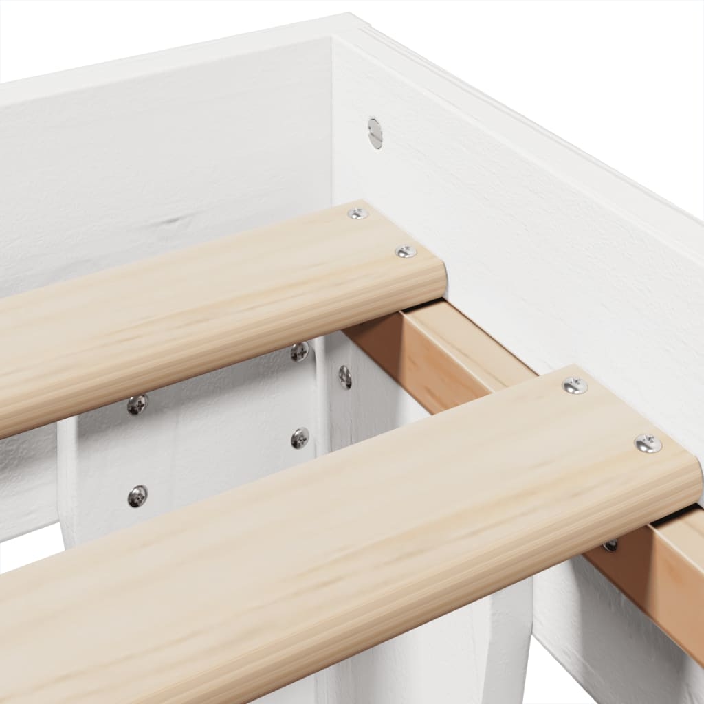 Solid Wood Bed without Mattress White 150 x 200 cm Pine Wood