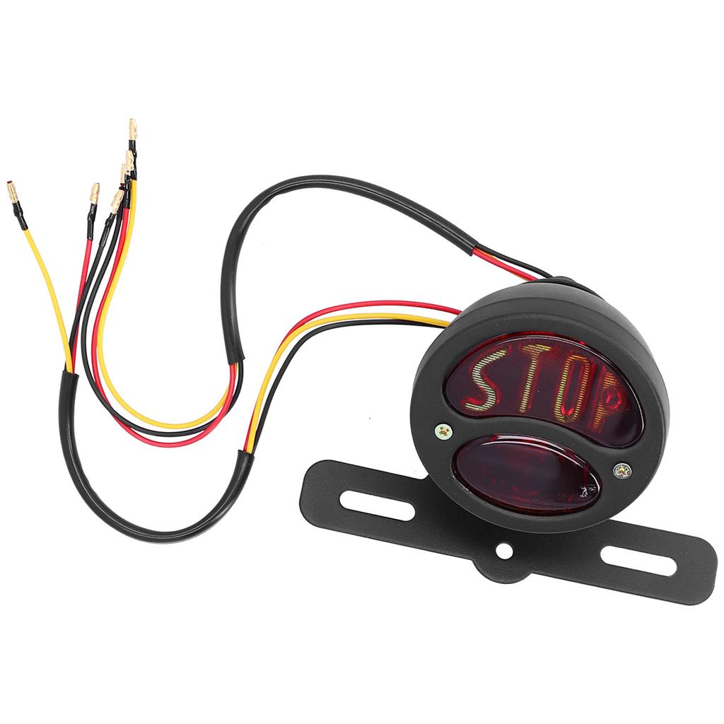 DC12V Vintage Taillight Brake STOP Lamp with License Plate Bracket Universal Fit for Yamaha Motorcycle
