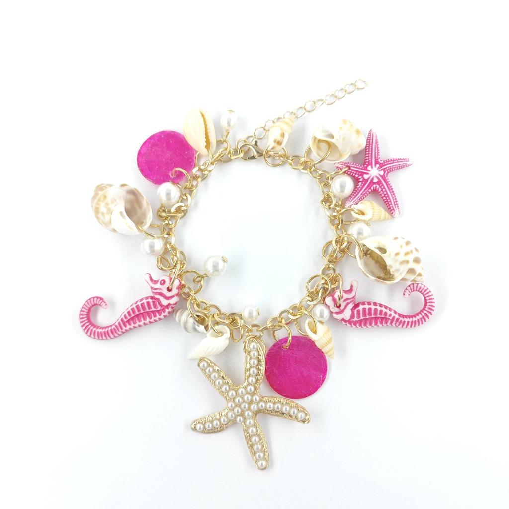 Personalized Design Trendy Tide Ocean Bracelet Women's Bohemian Style Bracelet Pink Starfish Shell Bracelet