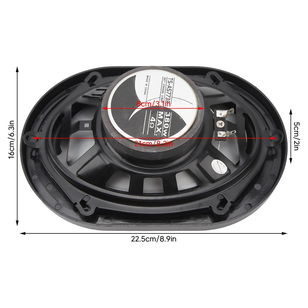 1 пара, 2-полосный коаксиальный динамик, 380 Вт, противоударный стереодинамик, универсальный для автомобиля, квадроцикла, мотоцикла, обновление динамика