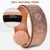 Haskoss Yoga Yoga Cork Yoga Wheel with Wood Grain Effect and Mandala Print for Yoga Poses and Backbend Dharma Yoga Prop Wheel Wheel, Block,