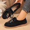 Женские кроссовки с круглым носком, кроссовки с глубоким вырезом, женские осенние 2025, новые ретро туфли на плоской подошве, женские платформенные уличные кроссовки на шнуровке, мягкие лоферы