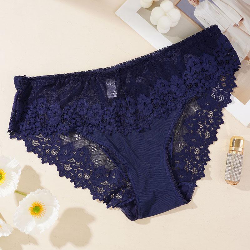 Женские сексуальные кружевные сетчатые трусики с низкой талией, полупрозрачные дышащие трусы-бикини, женское бесшовное нижнее белье