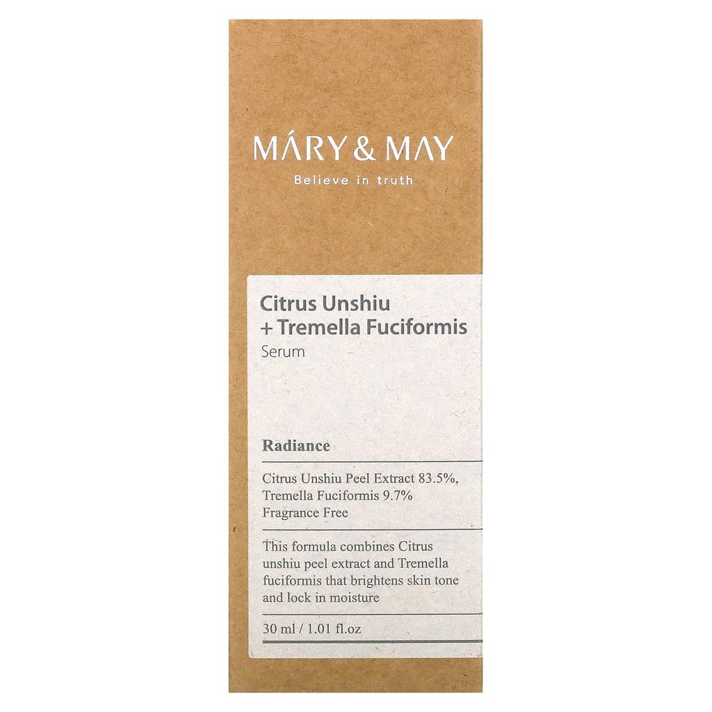 Mary & May, Цитрусовый Уншиу + Грибная сыворотка, 1,01 жидких унций (30 мл)