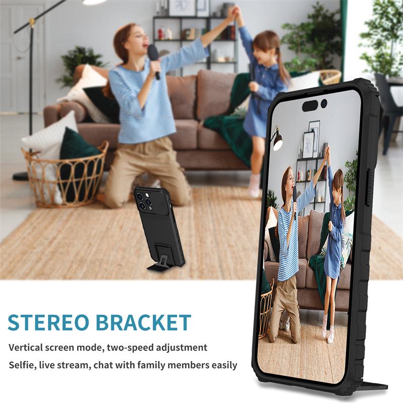 Чехол Armor Holder для iPhone 15 Pro Max 14 Plus 13 12 11 Pro X XS Max XR SE 2022, защитный чехол-слайд, подставка-ударопрочный, полное покрытие