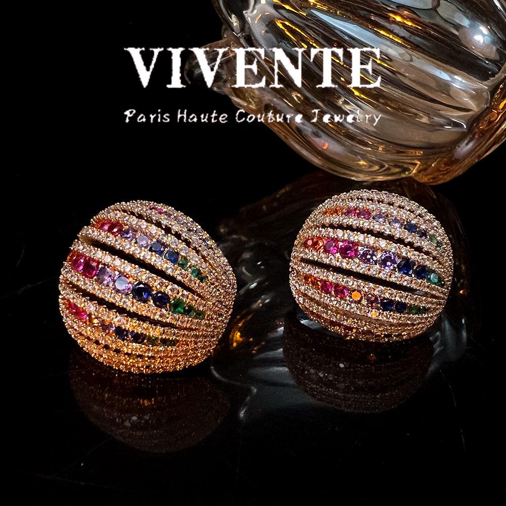 Серьги-пусеты 5A Циркон Ретро Позолоченные: Уникальный, Роскошный, Высококлассный Дизайн