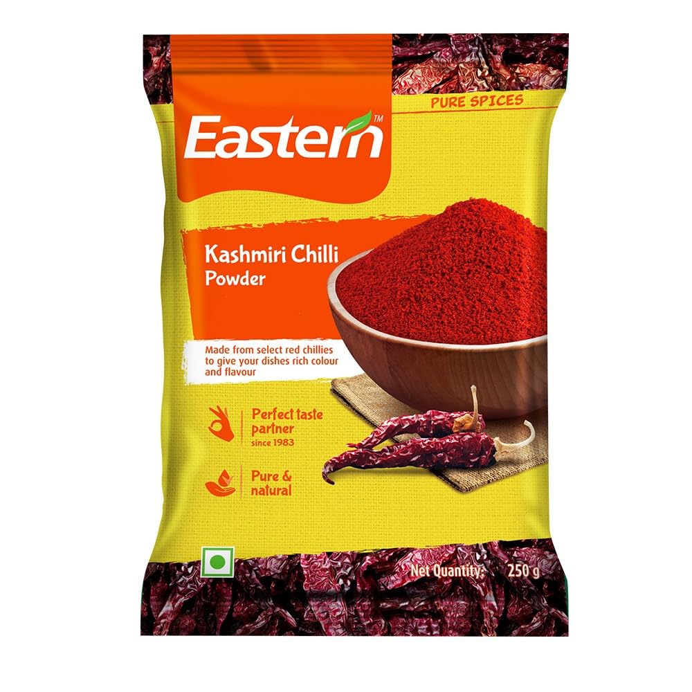 Eastern Kashmiri Red Chilli Powder Handpicked Sun Dried Authentic Indian Spice For Vibrant Colour And Flavour 250g Pack