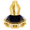 Kids Girls Sequins Halter Ballet Dance Tutu Dress Gymnastics Modern Latin Jazz Dancing Costume