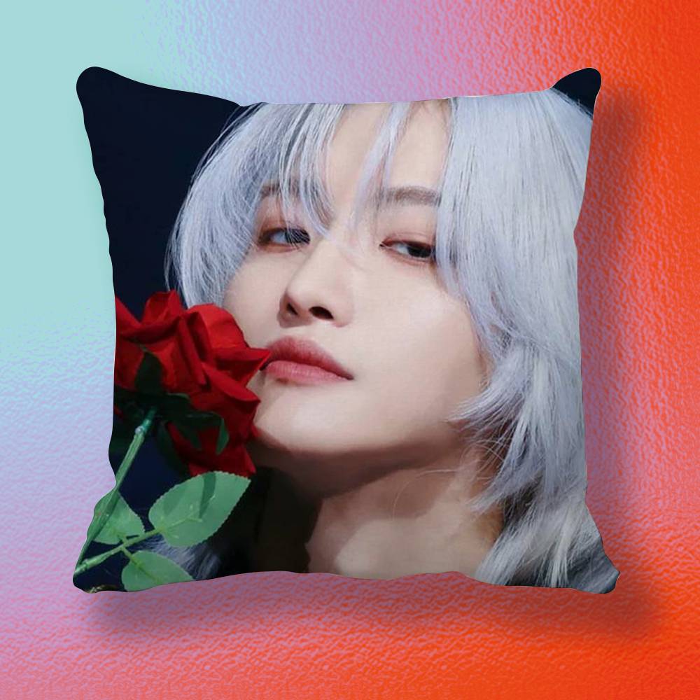 Popular Boy Band AATEEZ Seonghwa KPOP Pillow cover Soft Microfiber Pillowcase Home Sofa Decor Surprise Decorative printed