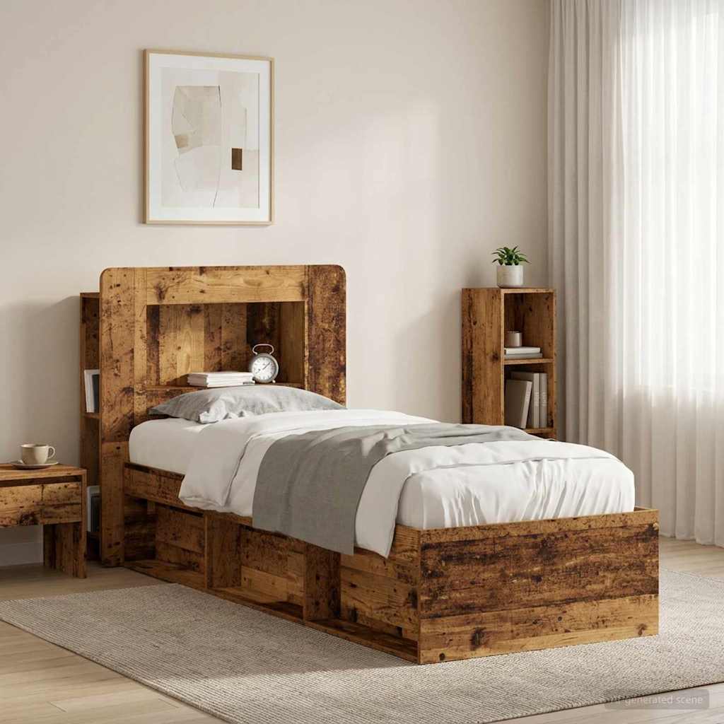 Headboard Cabinet with Storage Reclaimed Wood Engineered Wood