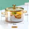 1500ML Clear Glass Saucepan with Dual Handles Soup Cooking Pot with Cover Heat Resistant Kitchen Cooking Tools