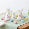 Керамическая фигурка кролика с бантом, пасхальный мини-статуэтка кролика, весеннее пасхальное украшение для дома, офиса, праздничной вечеринки
