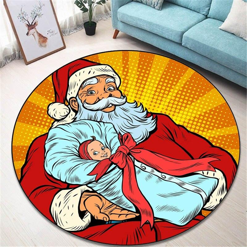 Новинка 2022 года, Рождественский круглый ковер, напольный коврик для гостиной, ковер из полиэстера, стул для киберспорта, круглый коврик, Прямая поставка, подарок ребенку