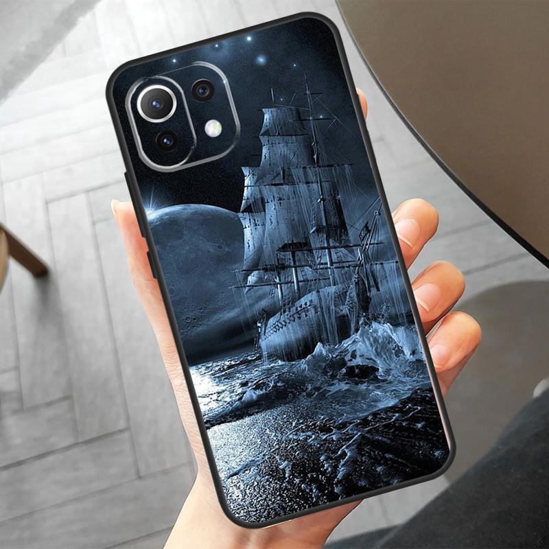 Sailing Pirate Ship Boat Case For Xiaomi 14 Ultra 11T 12T 13T Pro 12 13 Lite POCO F6 Pro M6 X3 X5 X6 M5s F3 F5 Cover