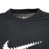 Nike Футболка с круглым вырезом и принтом логотипа, свободная, удобная, с коротким рукавом, детские топы, черная, DX5411-010