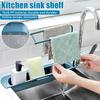 Versatile Telescopic Sink Rack Holder With Extendable Storage For Soap Sponge Towel