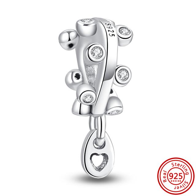 Новые туфли из серебра 925 пробы с сердечком на высоком каблуке с изображением животных, бусины, подходят для браслета-подвески, женские модные ювелирные изделия, изготовление