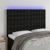 VidaXL LED Headboard Bedroom Furniture Double Bed Accessory Head of Bed Frame Interior Black 3122514